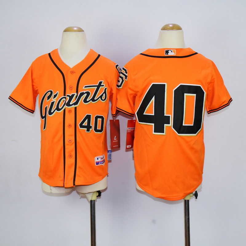 Youth San Francisco Giants #40 Bumgarner Orange MLB Jerseys->youth mlb jersey->Youth Jersey